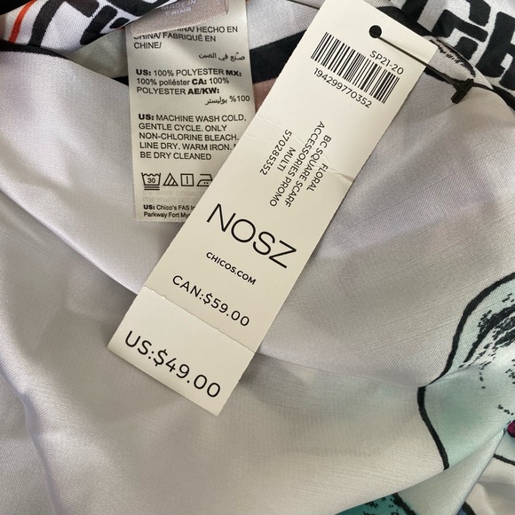 Chico’s Scarf Flower Print - Picture 5 of 6